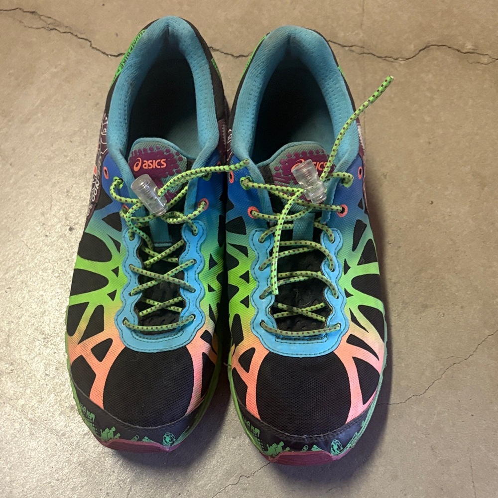 ASICS Neon Gradient Lace-Up Running Shoes